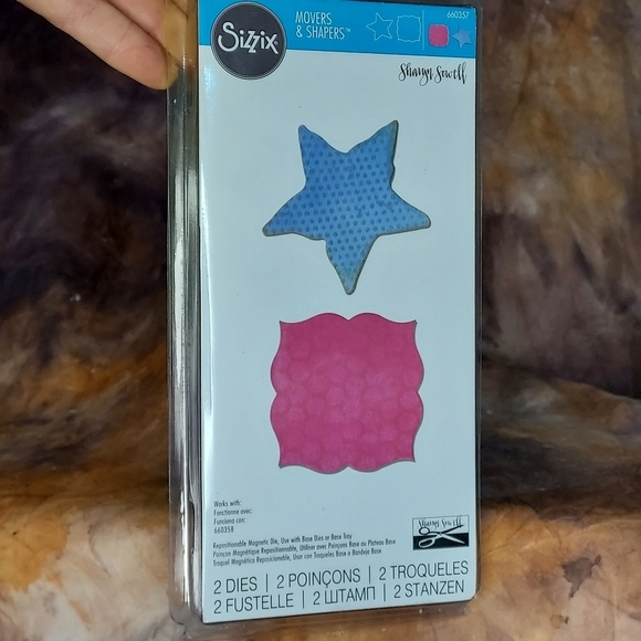 Sizzix Movers & Shapers Star & Label Magnetic Die by Sharyn Sowell 660357 - Picture 1 of 5